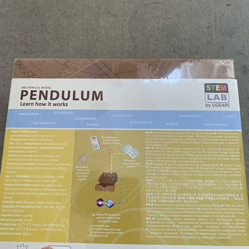 STEM Lab Pendulum Model Kit - Natural Wood